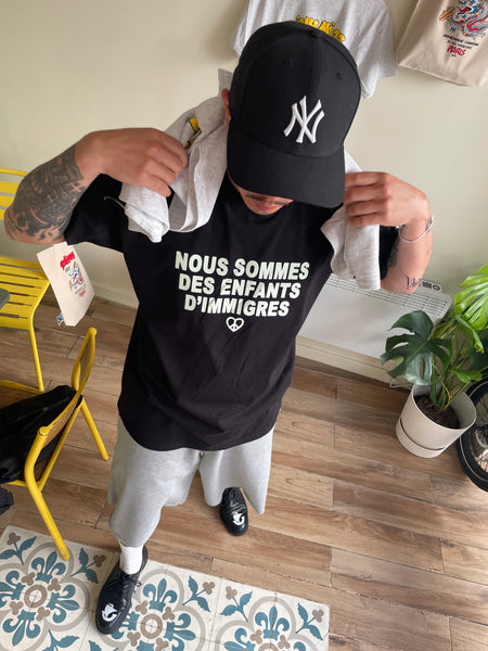 TEE SHIRT "NOUS SOMMES DES ENFANTS D'IMMIGRES"